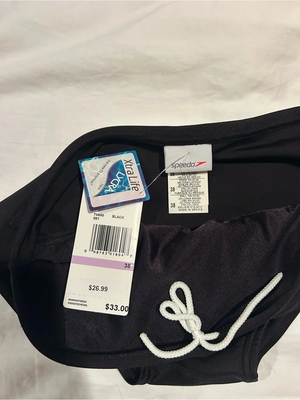 Speedo Men’s Black Swim Briefs with White Logo
